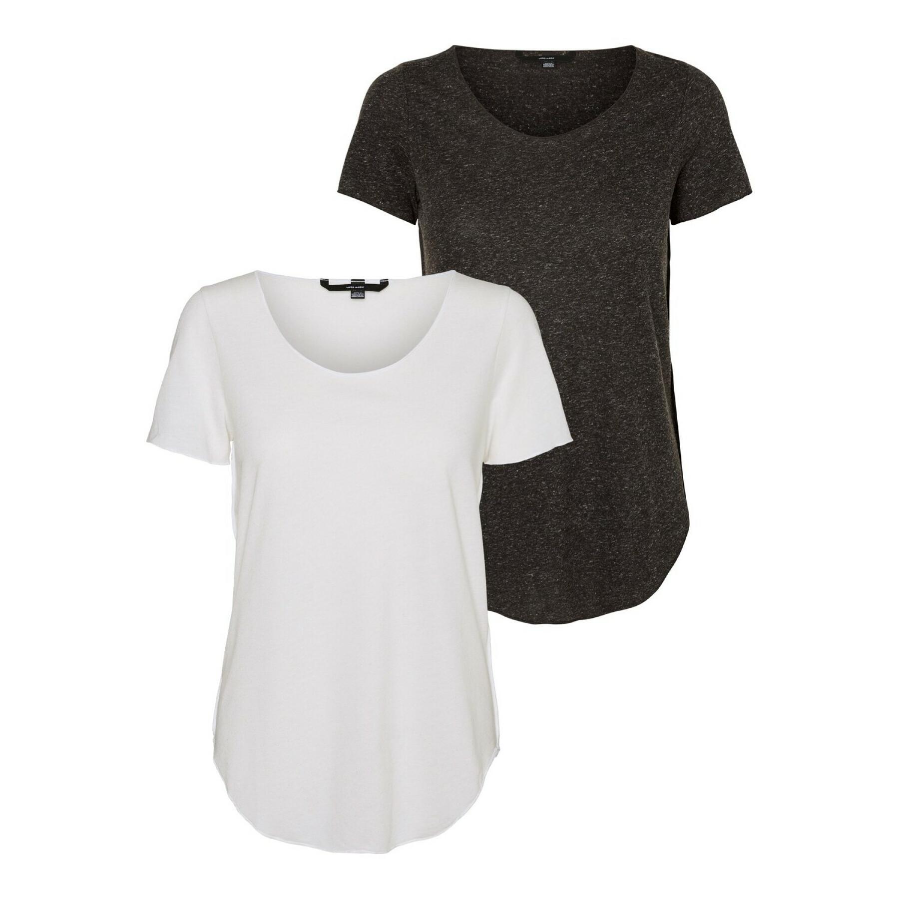 2er-Set Damen-T-Shirts Vero Moda vmlua