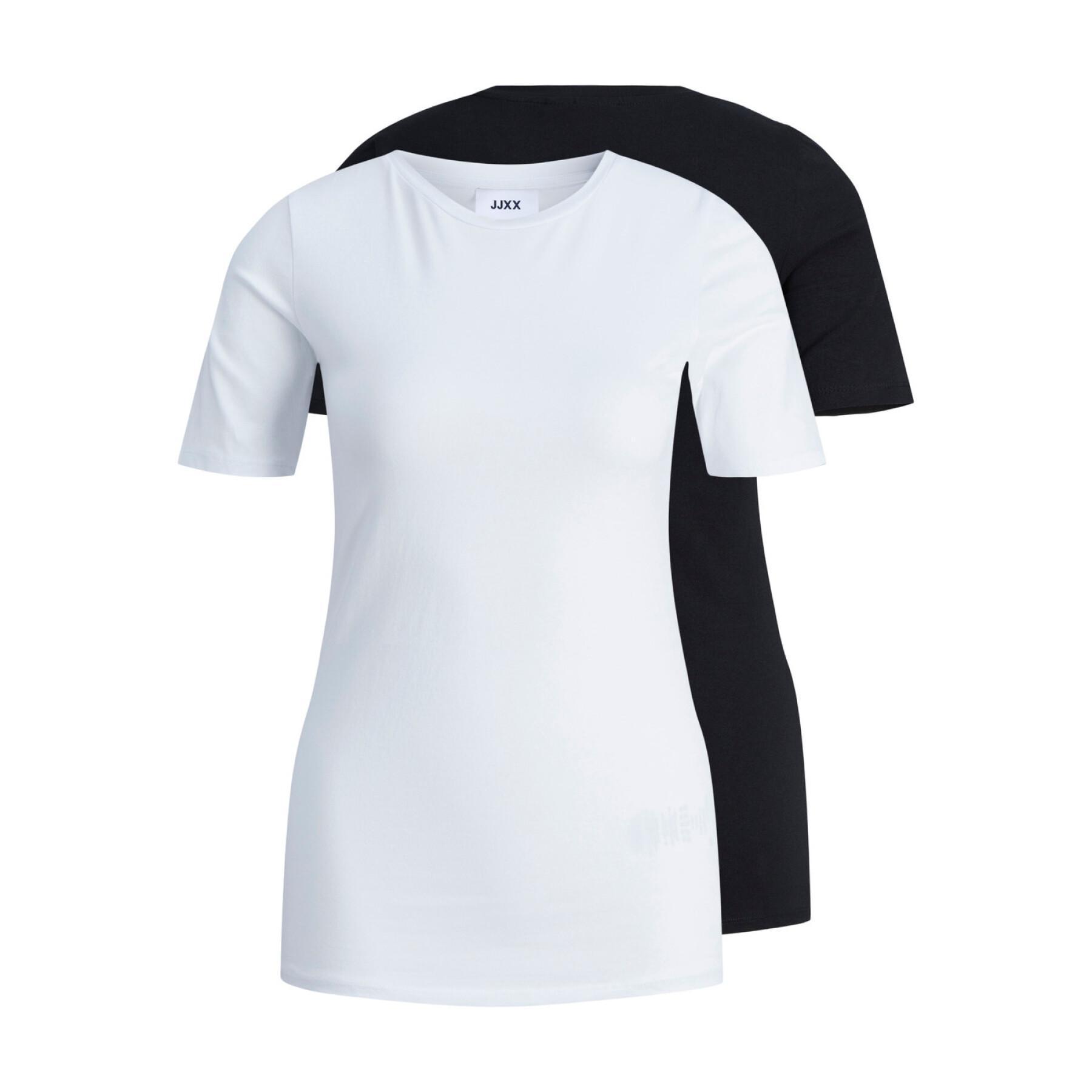 2er-Pack Damen-T-Shirts JJXX Evelin Stretch Pima