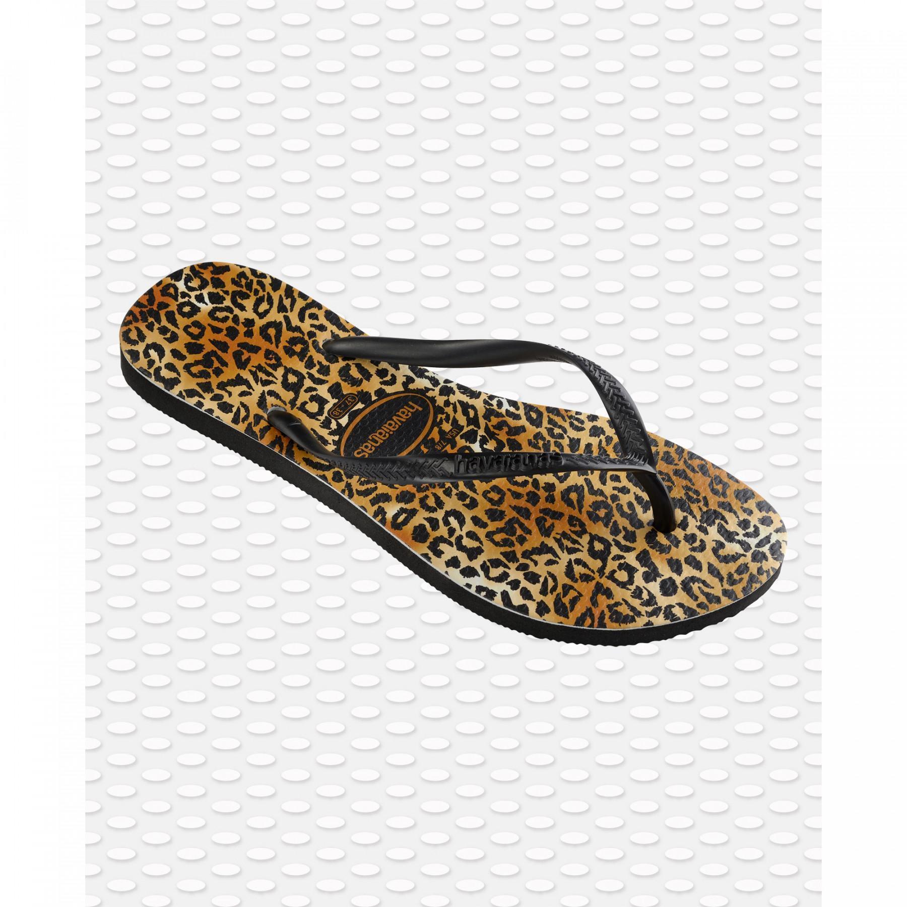 Damen-Flip-Flops Havaianas Slim Leopard