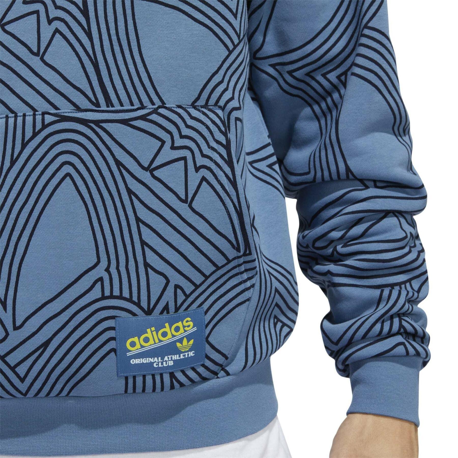 Bedrucktes Kapuzen-Sweatshirt auf dem Set adidas Originals Athletic Club