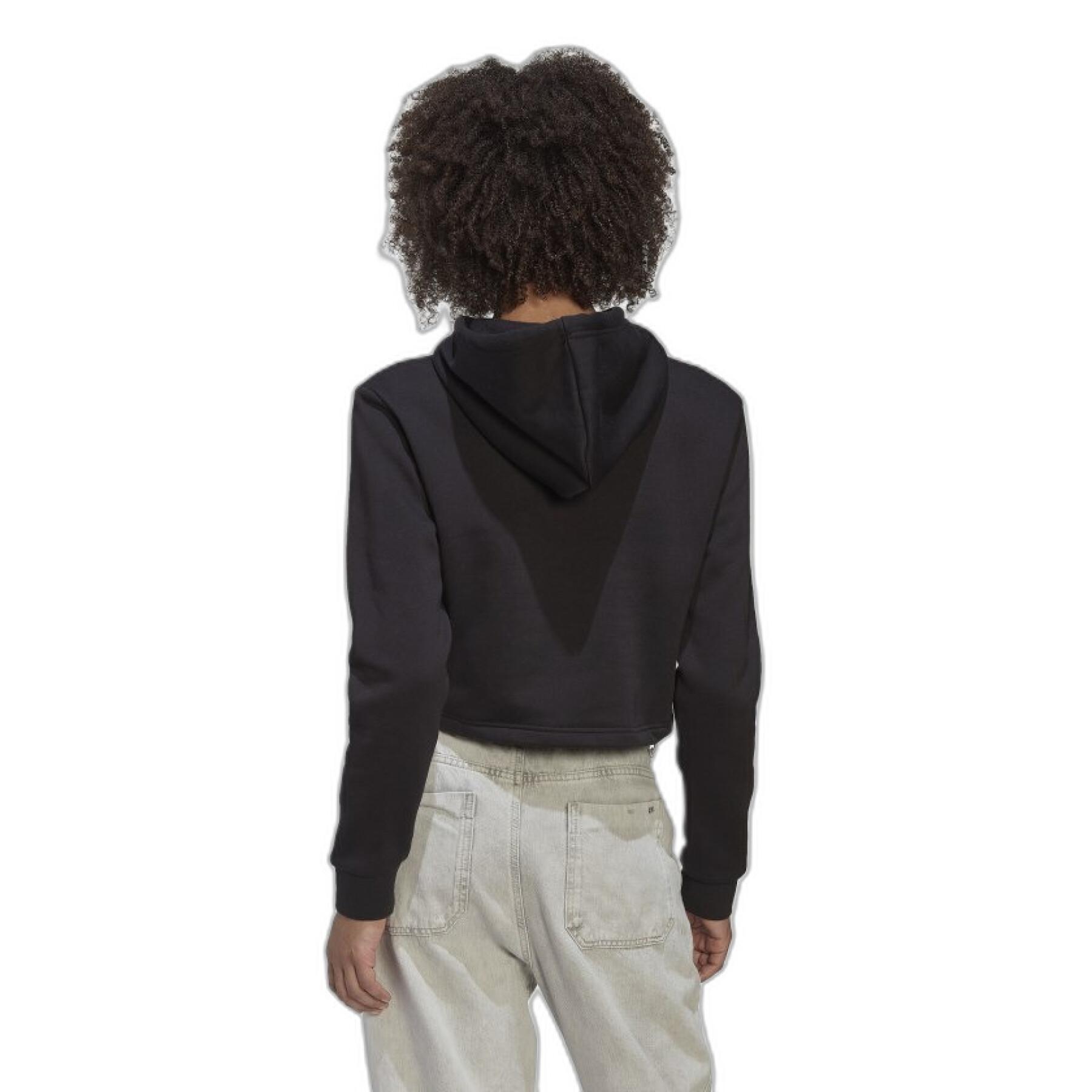 Kurzes Fleece-Sweatshirt mit Kapuze, Damen adidas Originals Adicolor Essentials