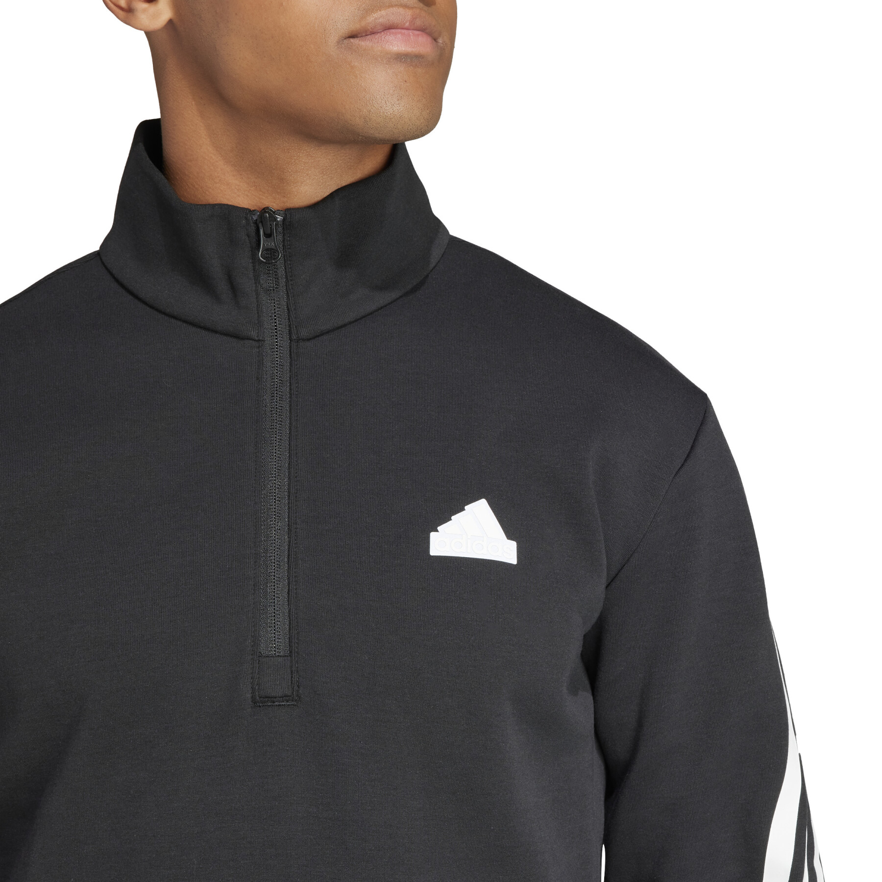 Sweatshirt mit halbem Reißverschluss 3 Streifen adidas Future Icons