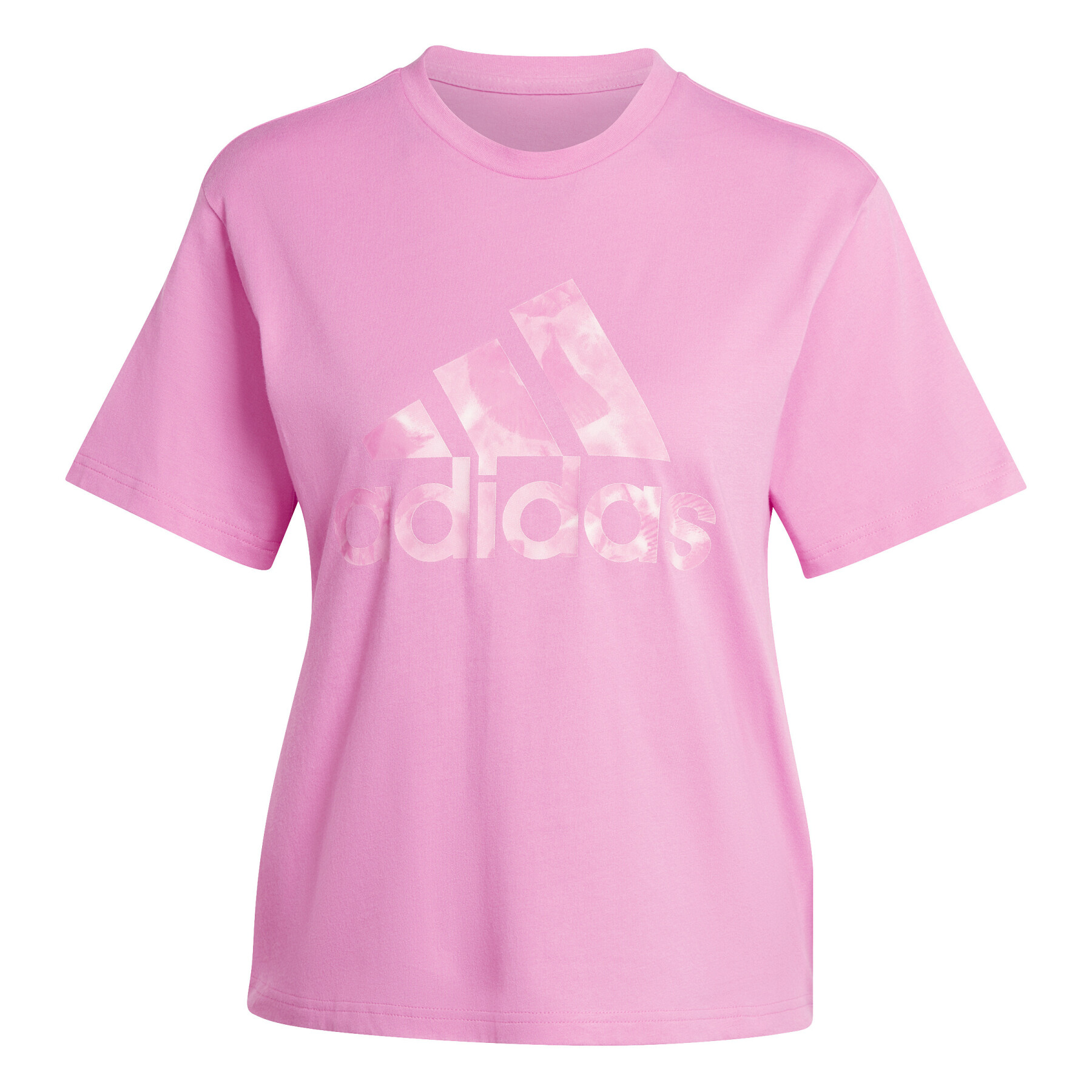 T-Shirt Blumengrafik großes Logo Frau adidas