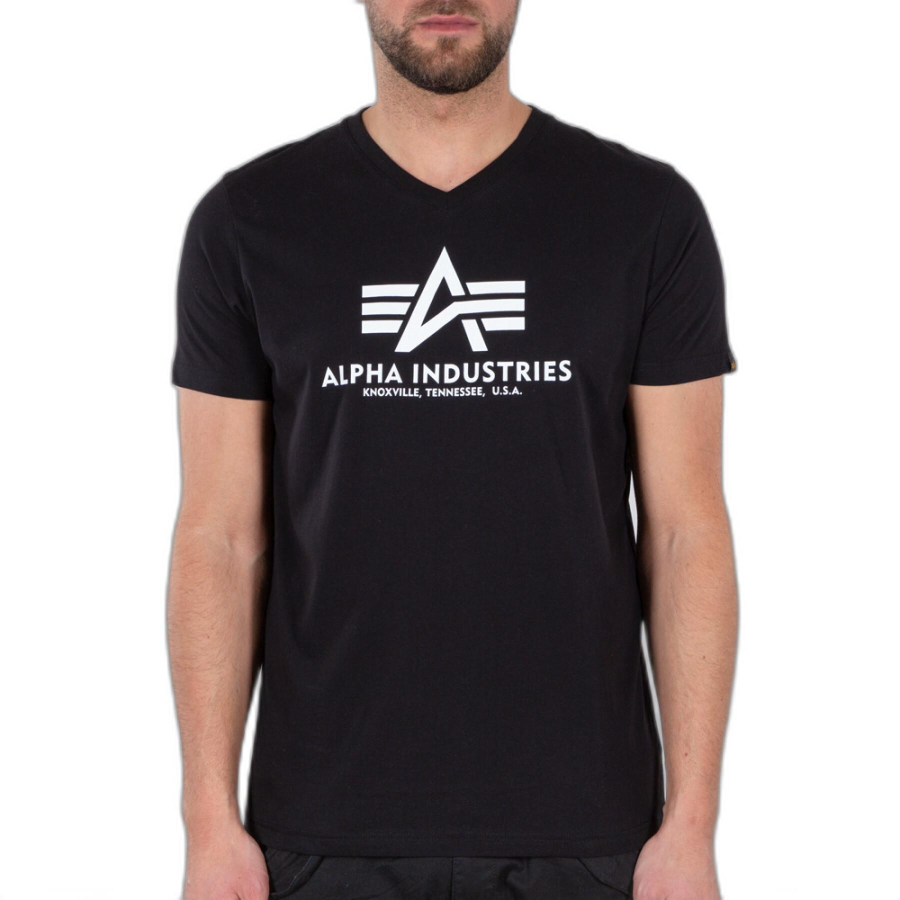 Kurzarm-T-Shirt Alpha Industries Basic V-Neck