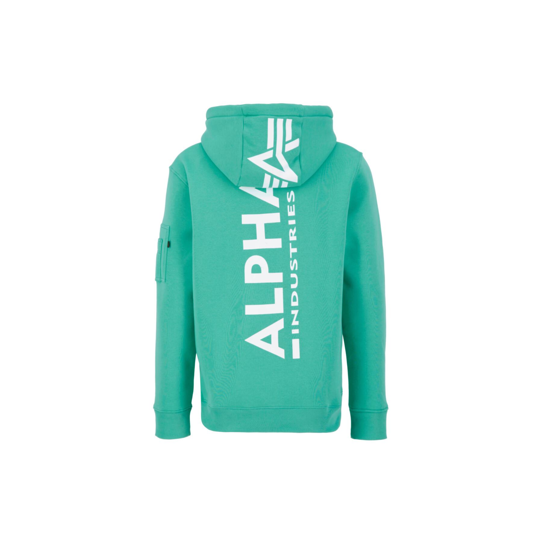 Auf dem Rücken bedrucktes Kapuzensweatshirt Alpha Industries