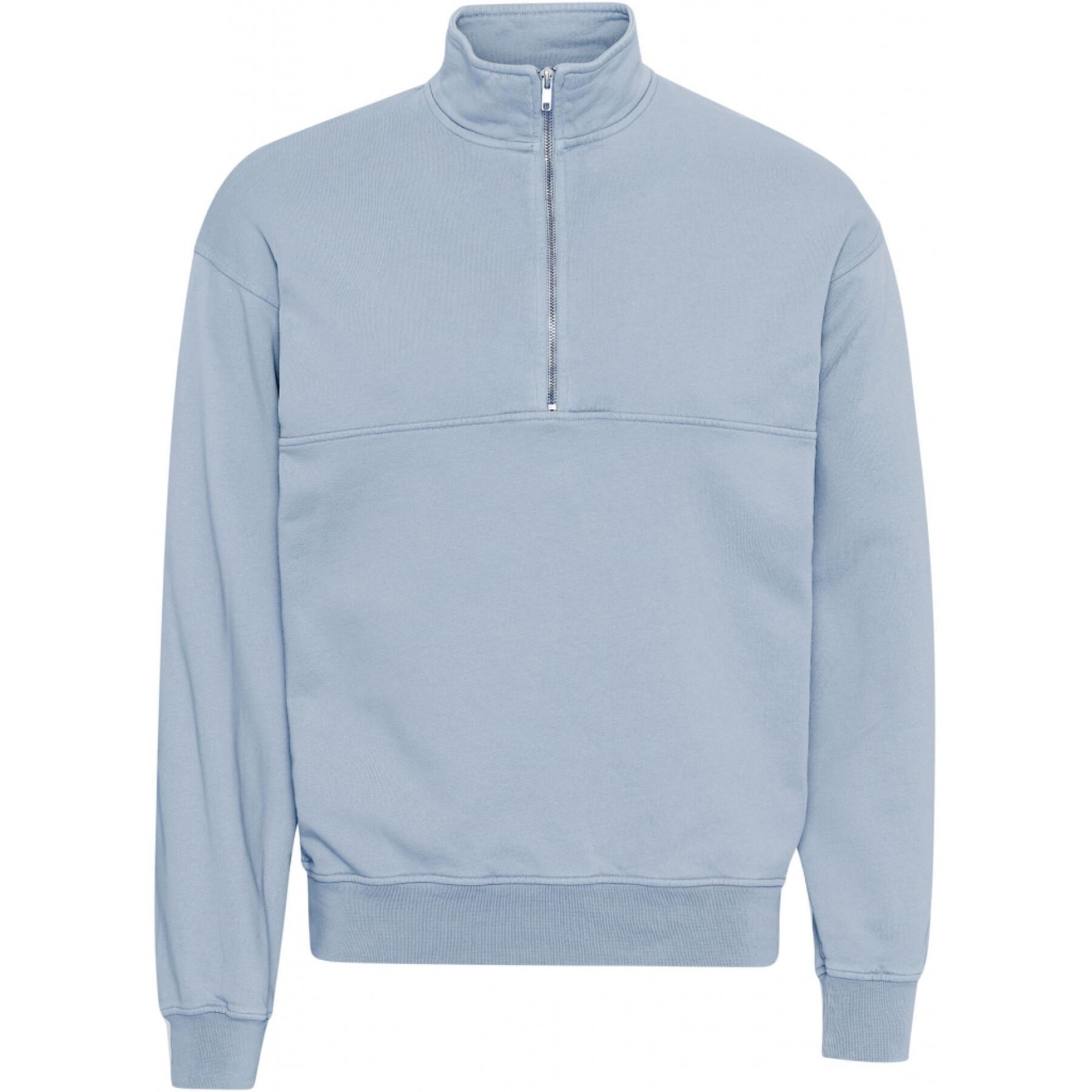 Sweatshirt 1/4 Reißverschluss Colorful Standard Organic powder blue