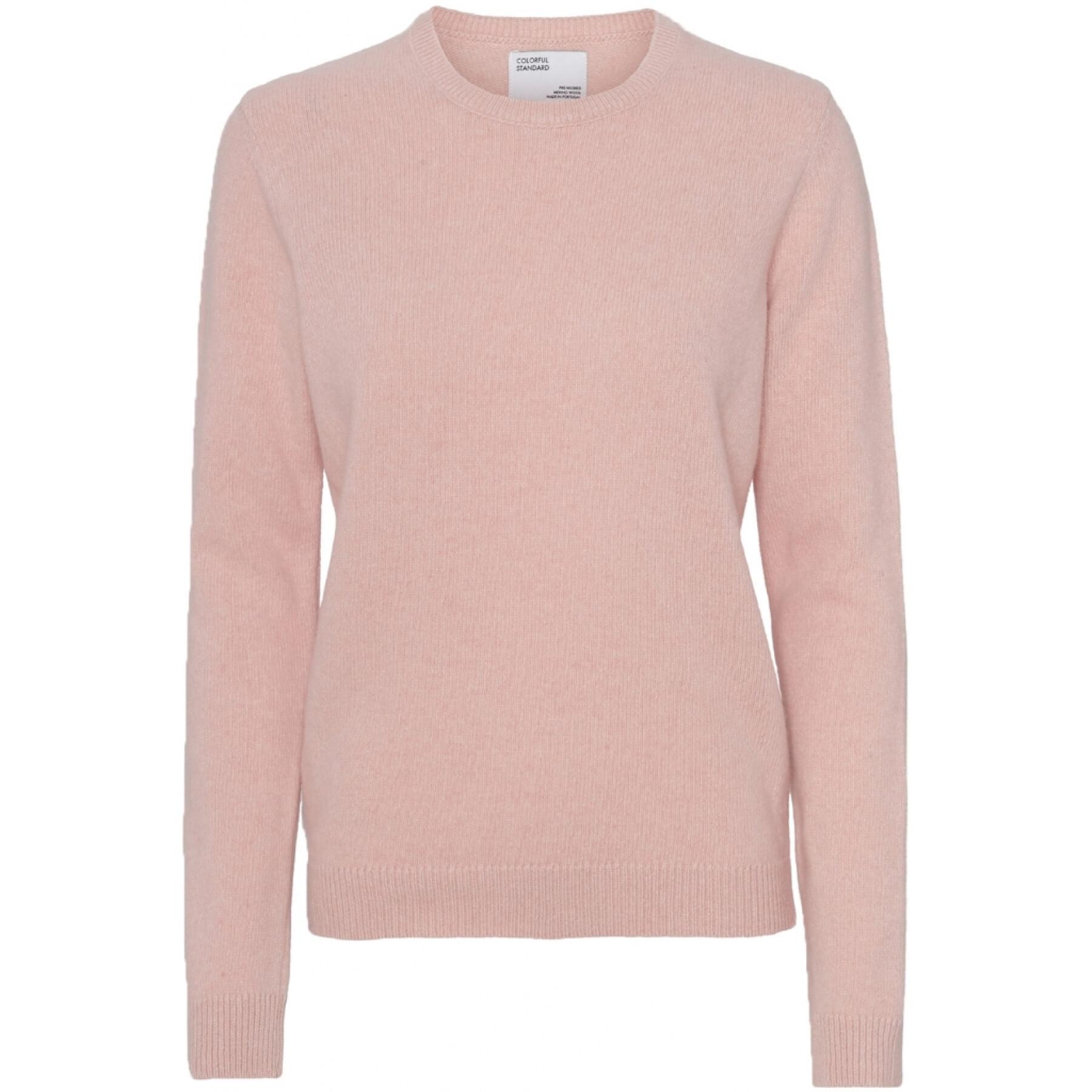 Pullover mit Rundhalsausschnitt aus Wolle, Frau Colorful Standard Classic Merino faded pink