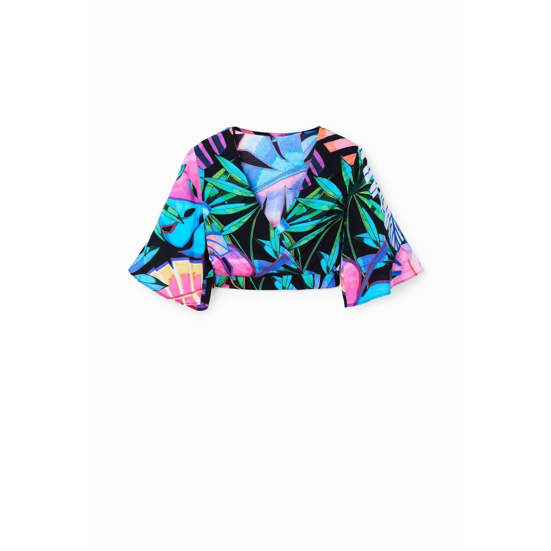 Cropped Crop T-Shirt Frau Desigual Tropical