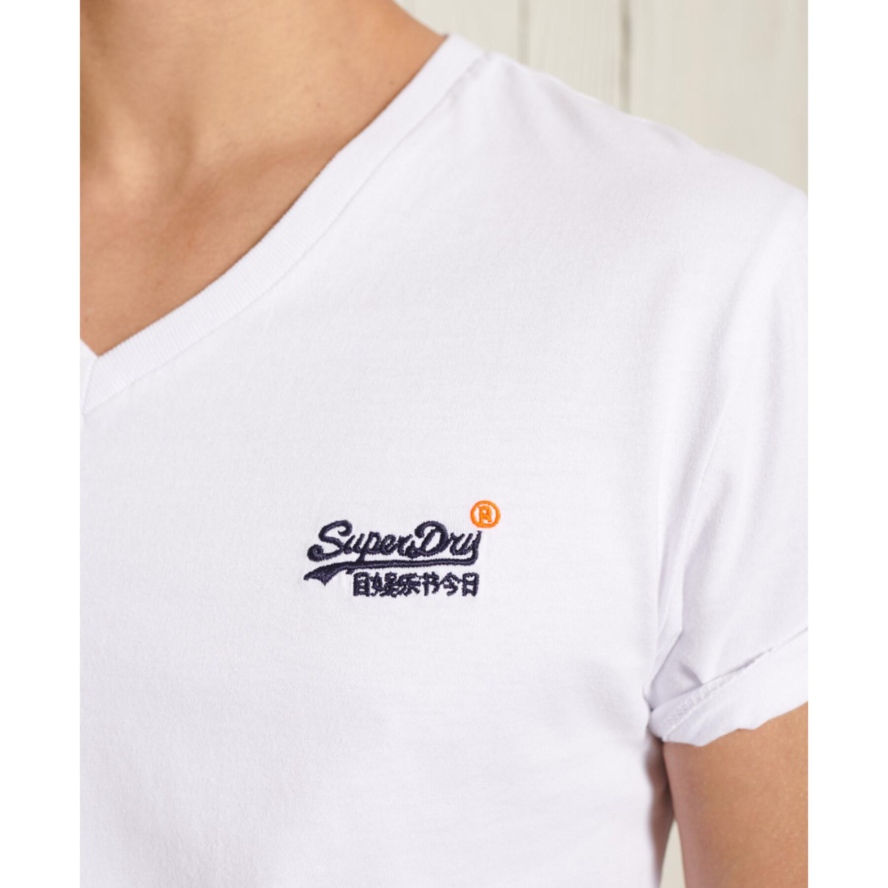 Klassisches Kragen-T-Shirt Superdry V en coton bio