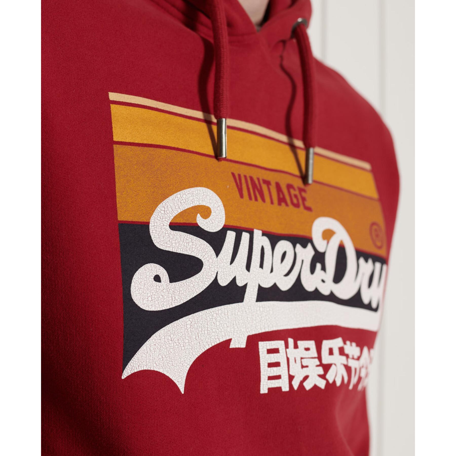 Gestreifter Kapuzenpulli Superdry Vintage Logo Cali