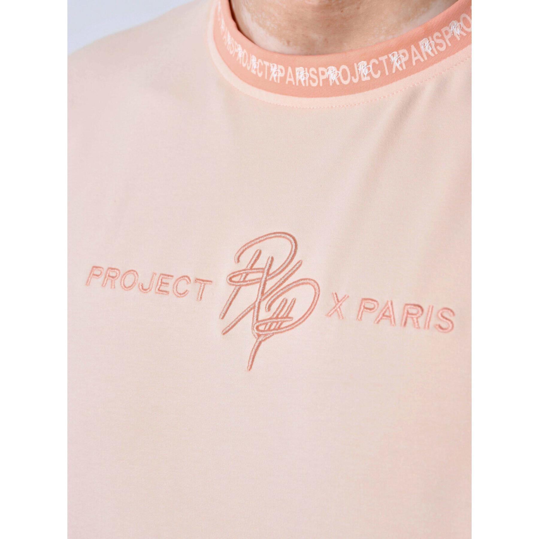 Einfarbiges T-Shirt mit Logo-Streifen Project X Paris