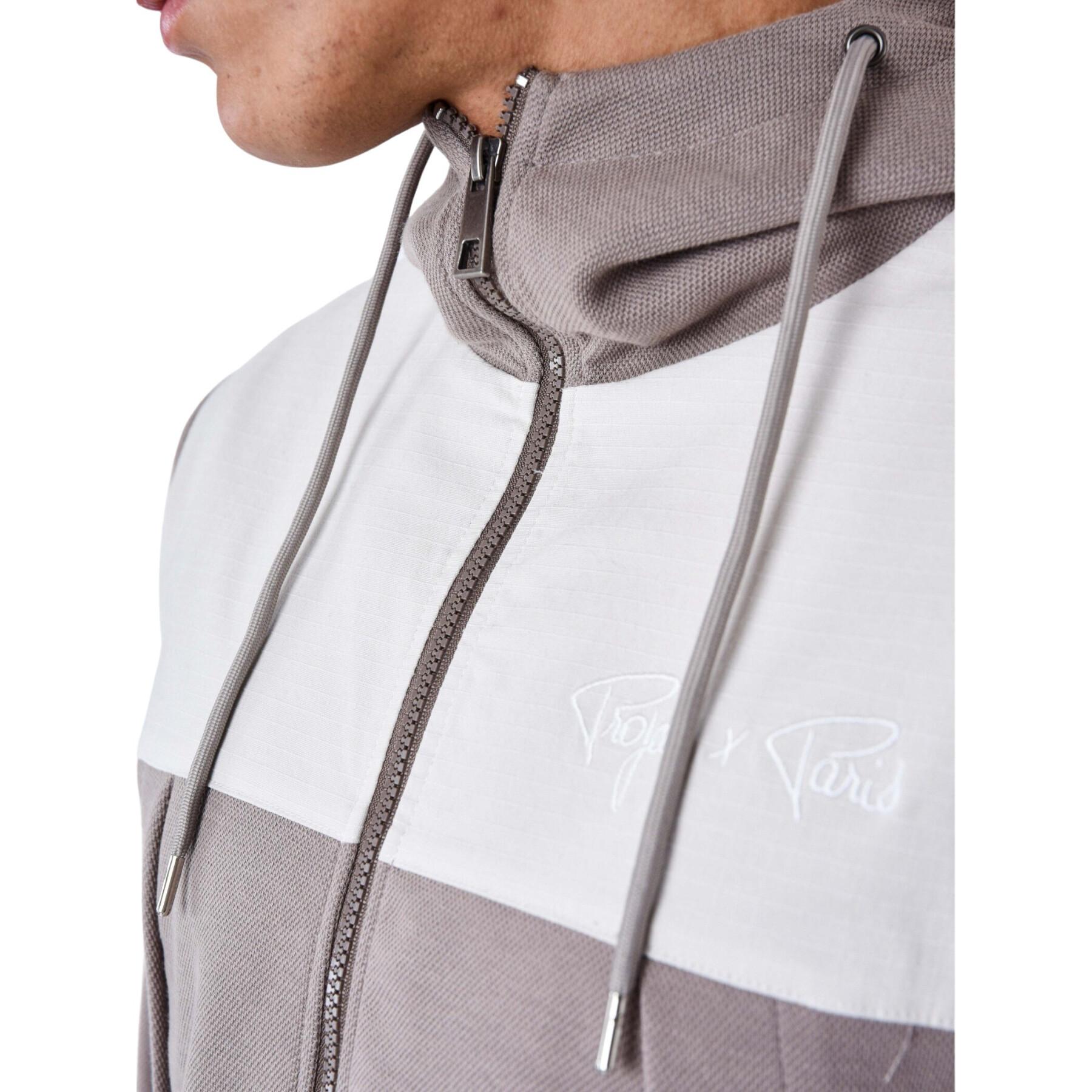 Sweatshirt Zipper mit Kapuze aus zwei Materialien Project X Paris Nid D'Abeille