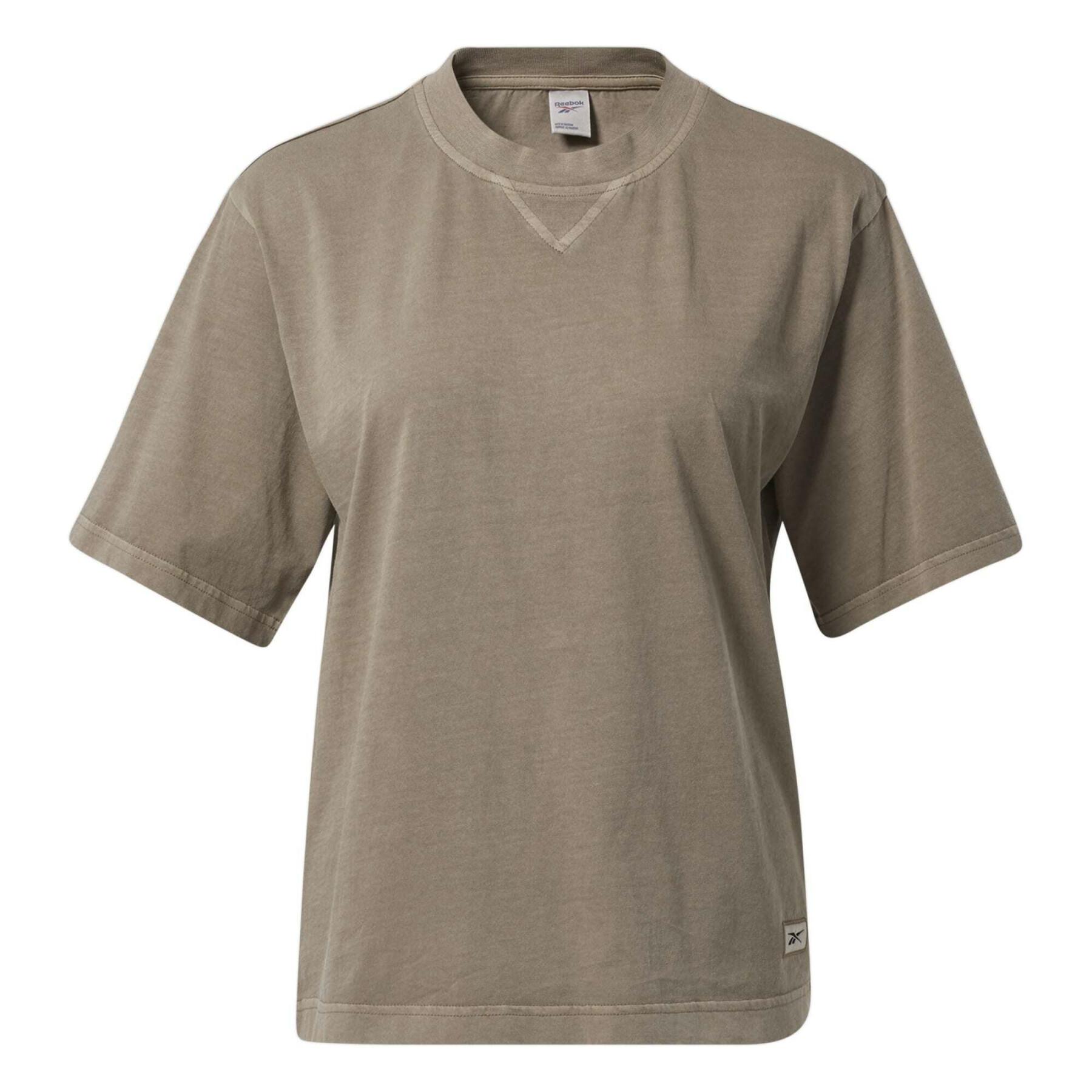 T-Shirt, gerader Schnitt, naturgefärbt, Damen Reebok Classics