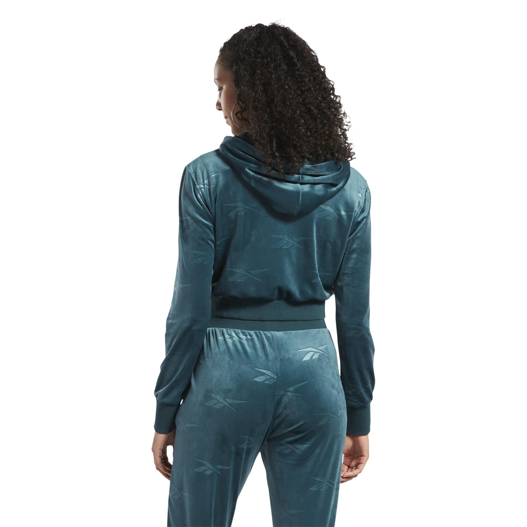 Sweatshirt mit Reißverschluss aus Samt, Damen Reebok Classics Energy Q4