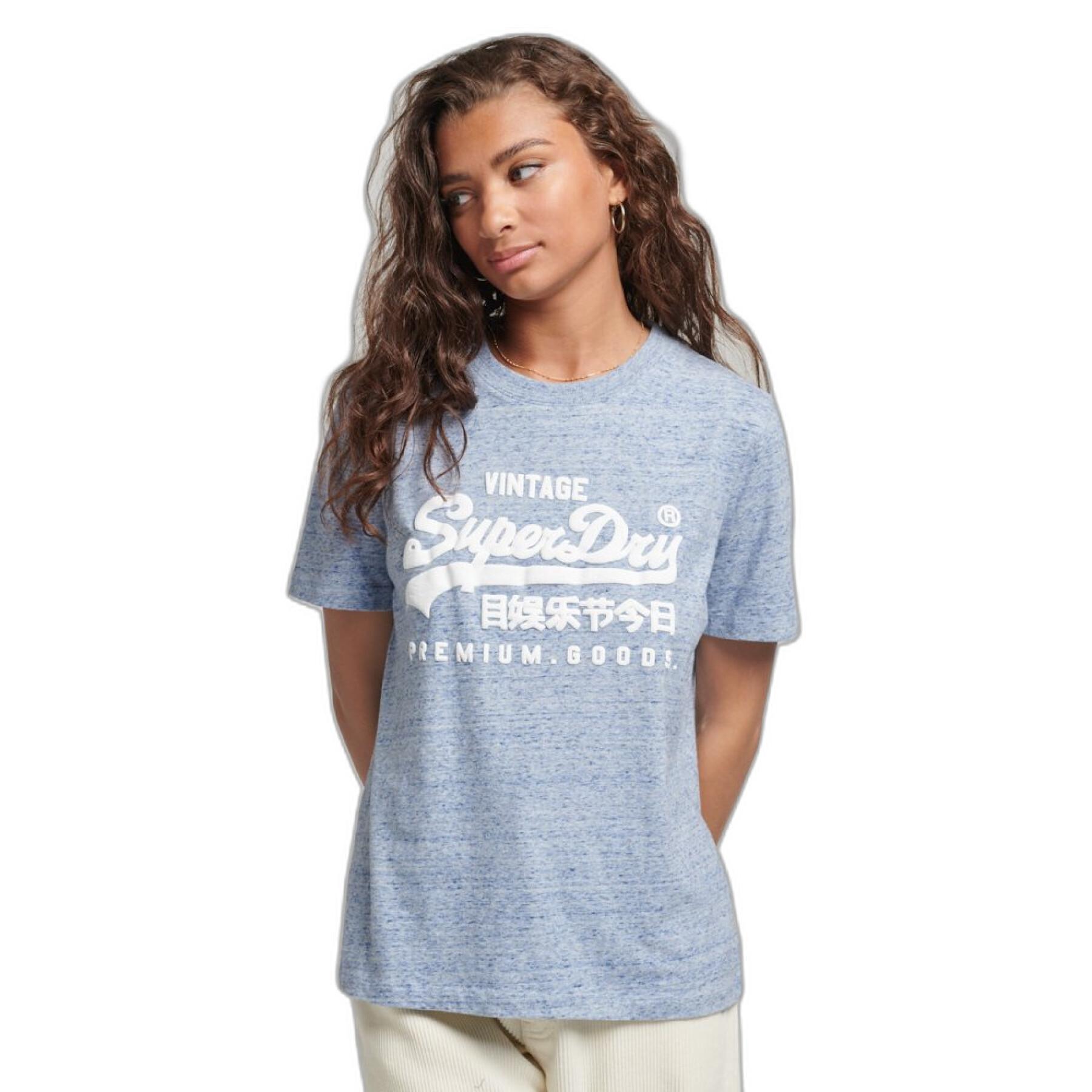 T-Shirt aus Bio-Baumwolle Tanktops - & Shirts Damen - Logo - Frau Coll Scripted Superdry Kleidung T- Vintage