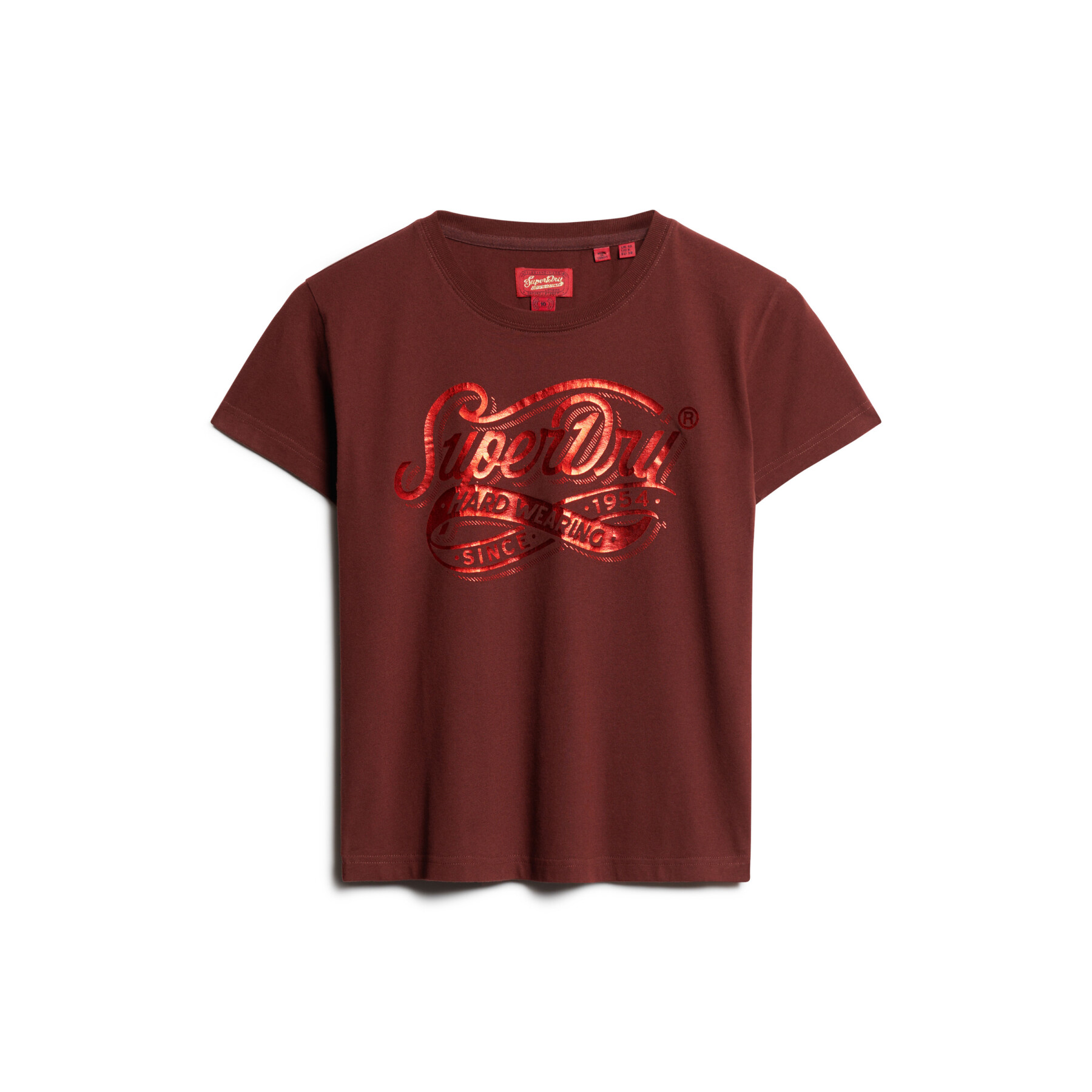 Metallisiertes, eng anliegendes T-Shirt, Damen Superdry Workwear