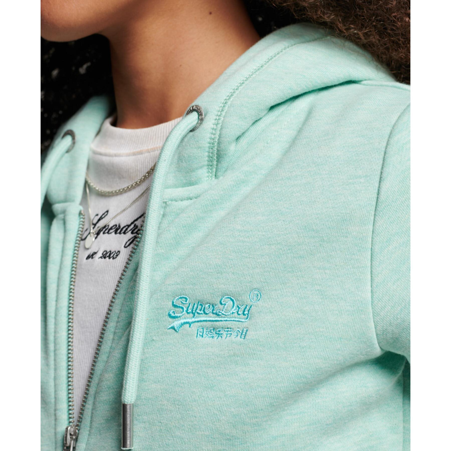 Sweatshirt Kapuzenpullover mit Reißverschluss und Stickerei Frau Superdry Vintage Logo