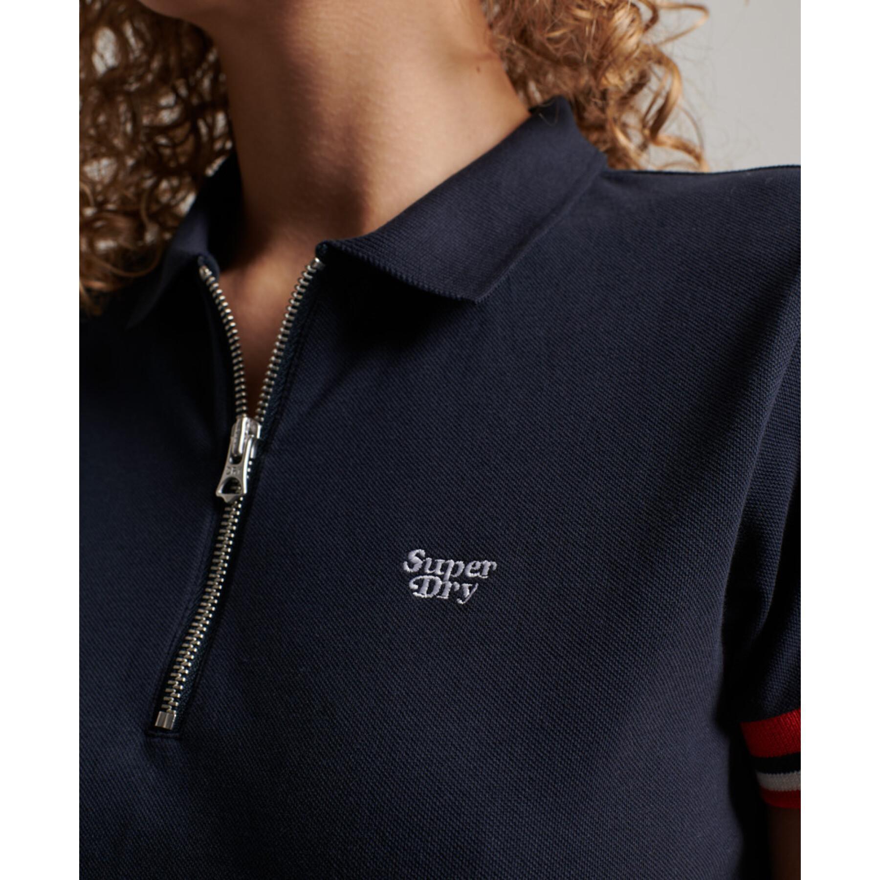 Polo-Shirt mit Reißverschluss aus Bio-Baumwolle, Damen Superdry Vintage