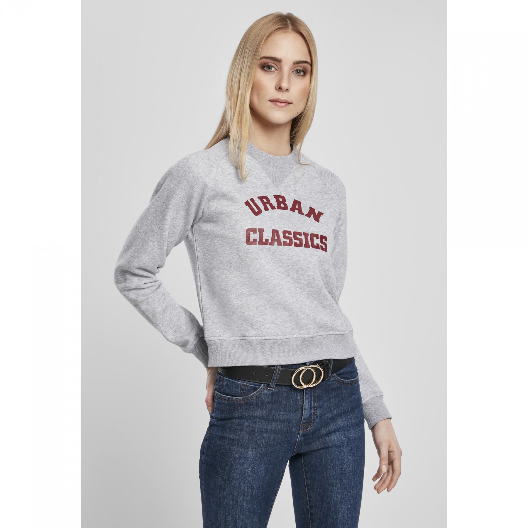 Damen-Sweatshirt Urban Classics short college crew (grandes tailles)