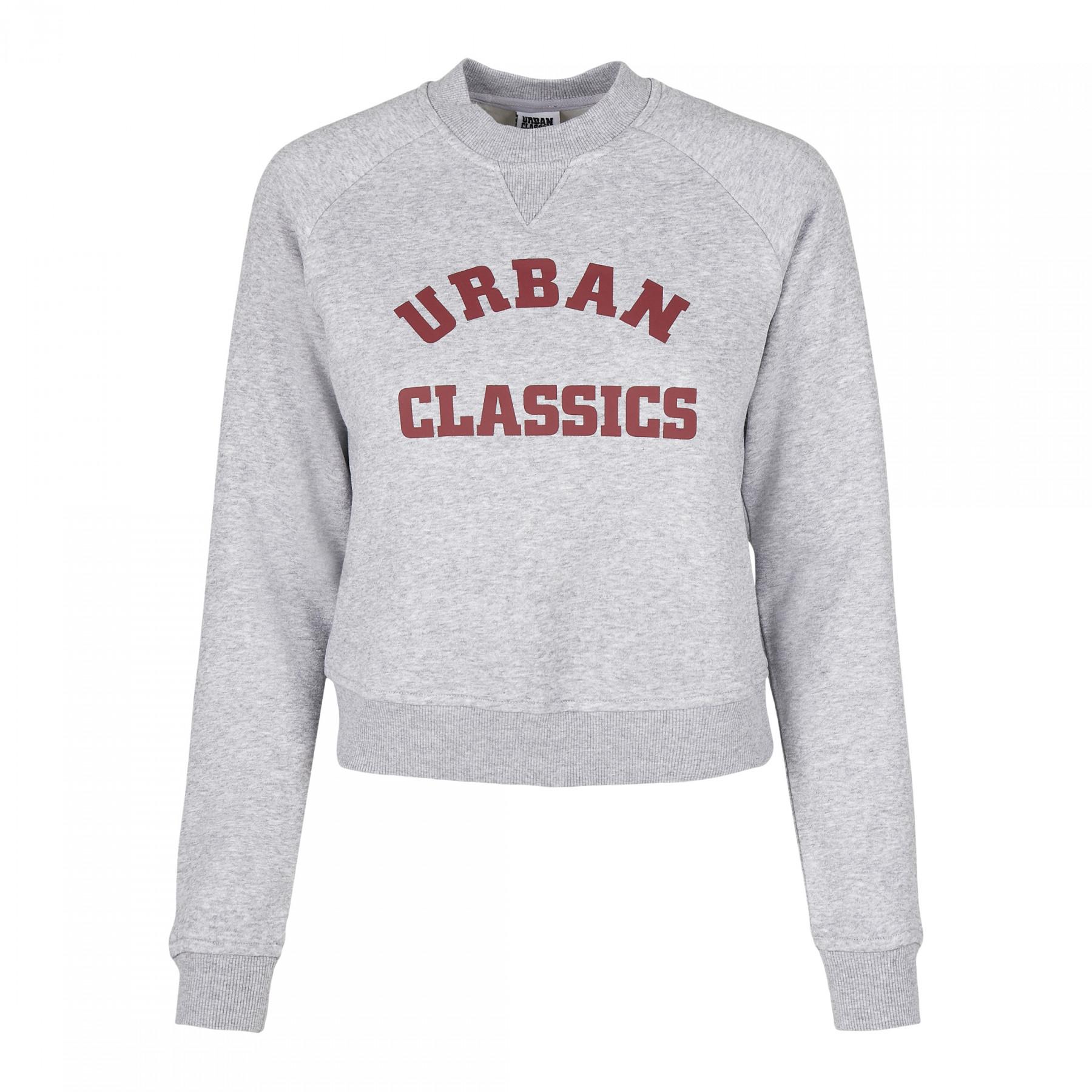 Damen-Sweatshirt Urban Classics short college crew