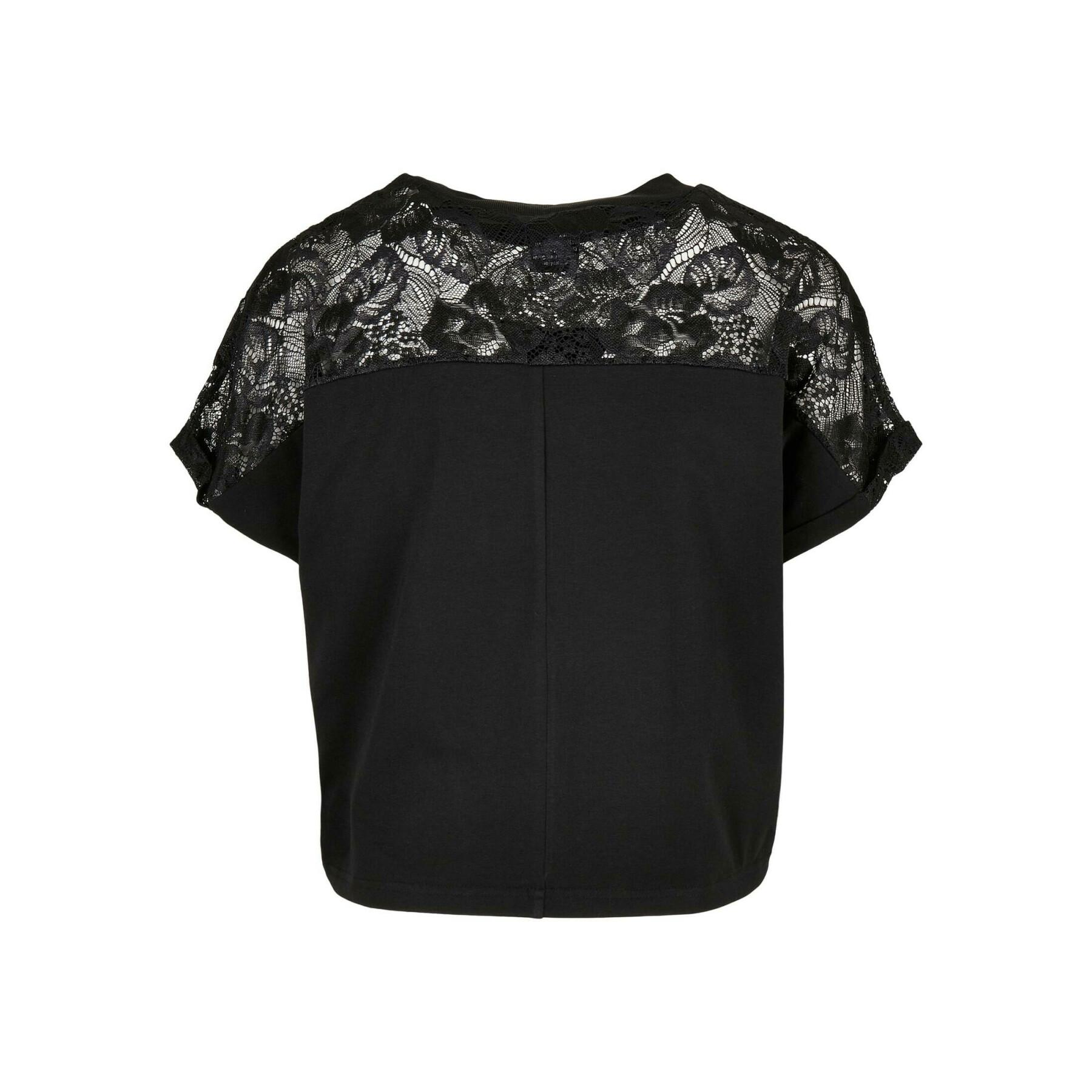 T-Shirt mit kurzen Ärmeln, Oversize, Damen Urban Classics Lace