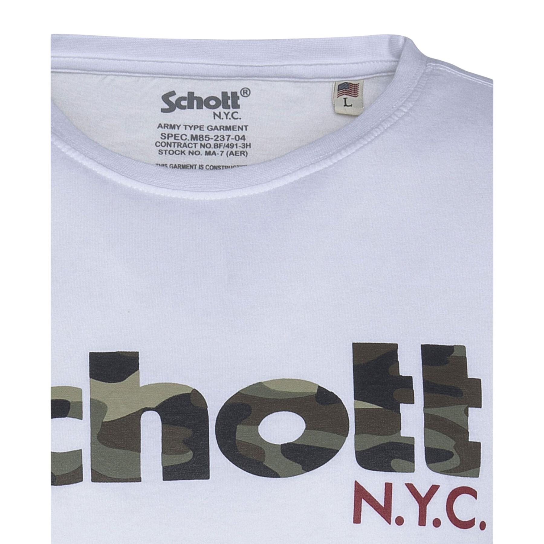 Kurzarm-T-Shirt mit großem Logo Schott