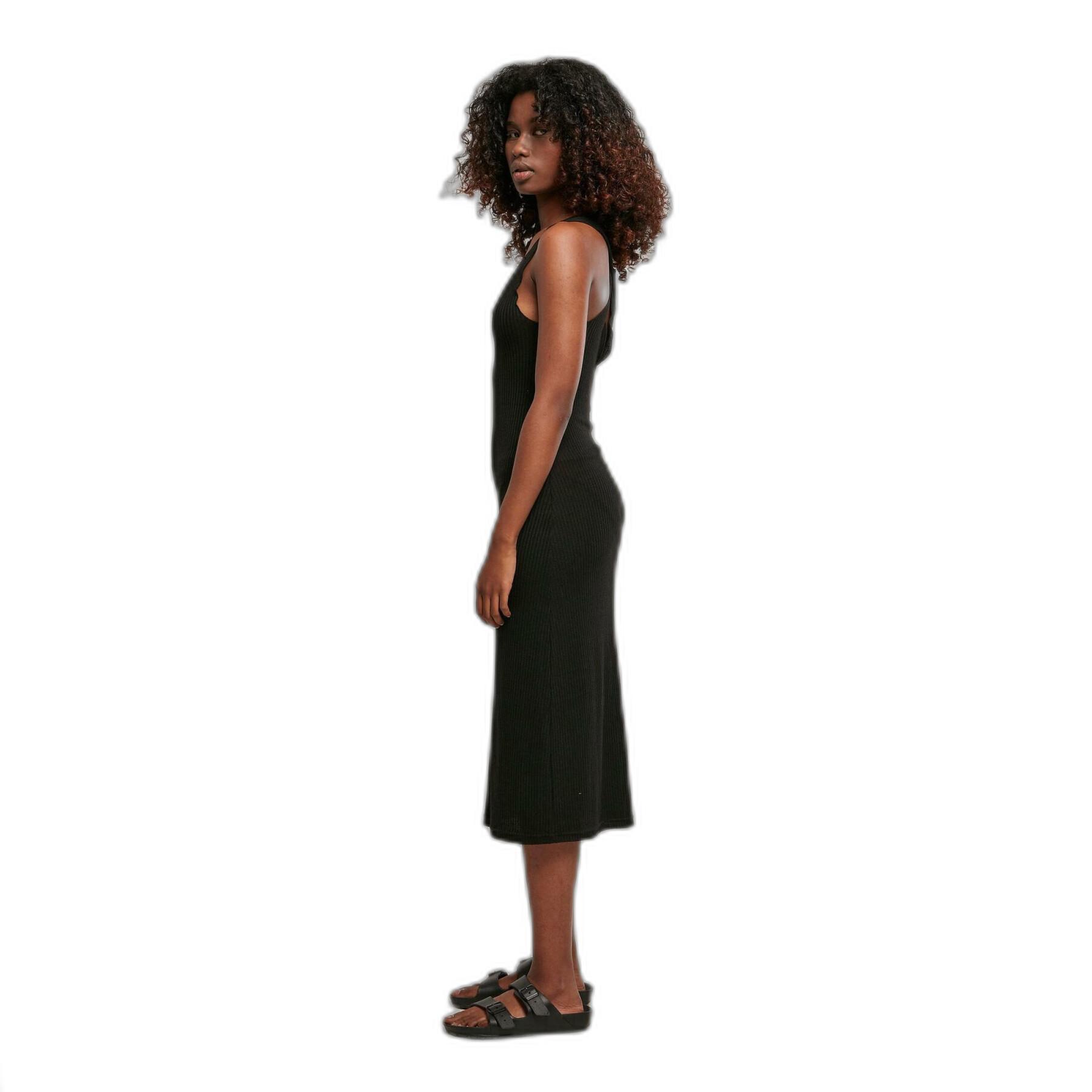 Ärmelloses geripptes halblanges Kleid für Frauen Urban Classics