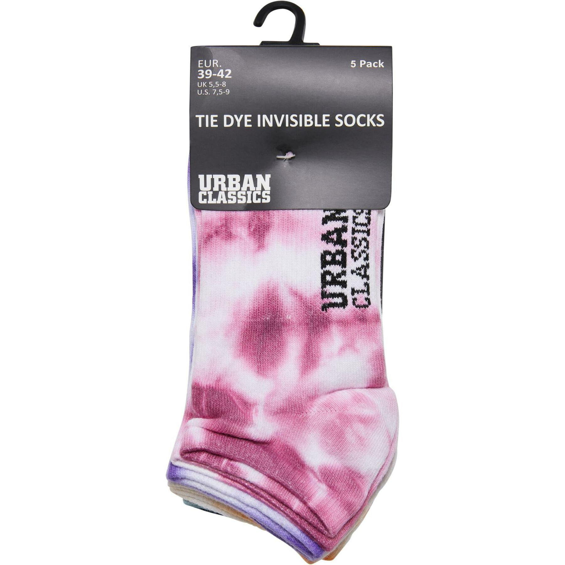 Lot von 5 Paar Socken Urban Classics Tie Dye Invisible
