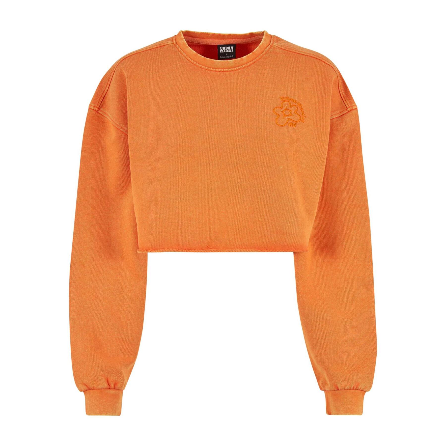 Sweatshirt crop mit blumenstickerei frau Urban Classics