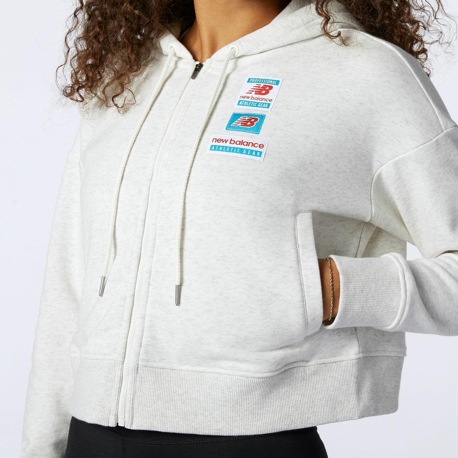 Damen Sweatshirt mit durchgehendem Reißverschluss New Balance Essentials