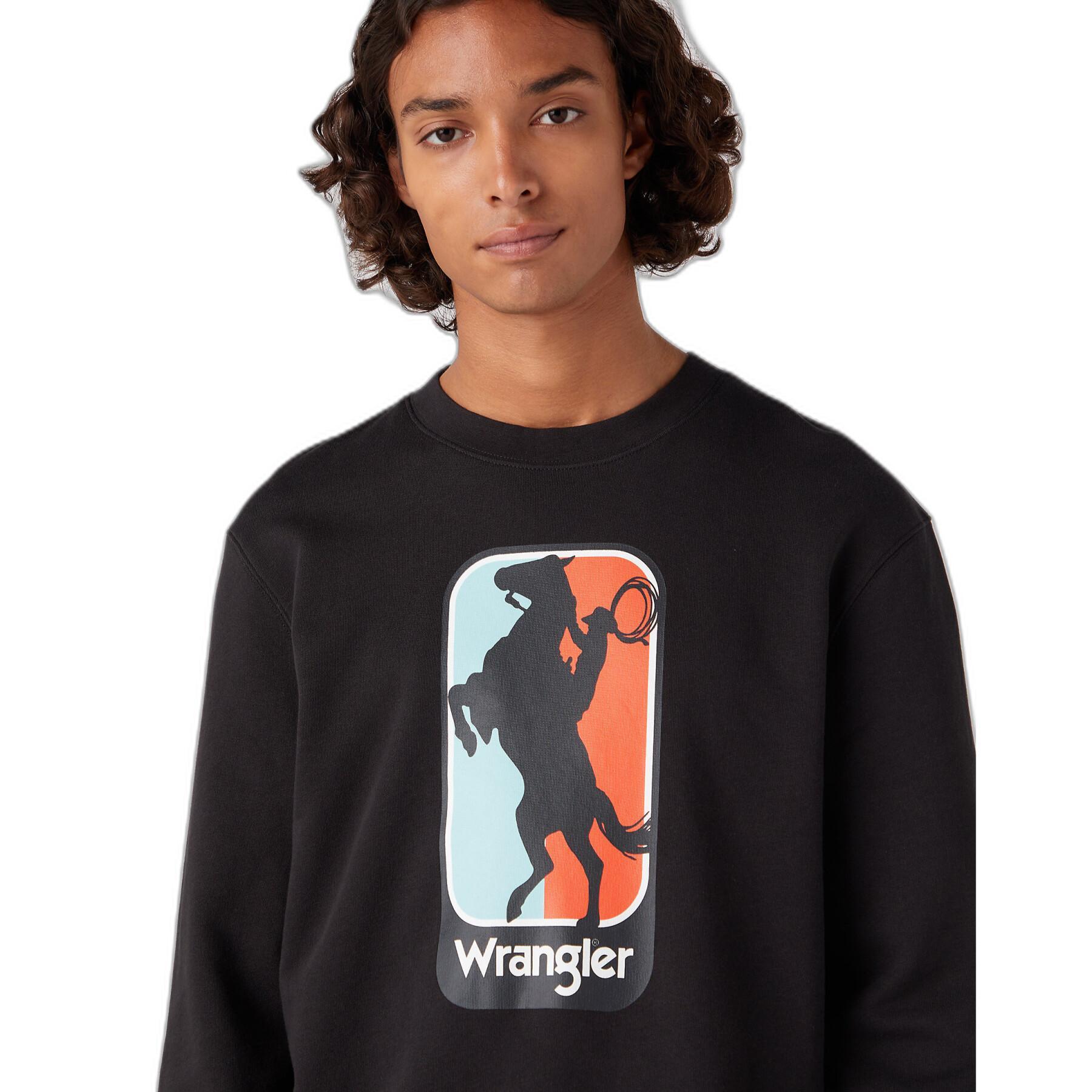 Kapuzen-Sweatshirt mit Rundhalsausschnitt Wrangler Logo