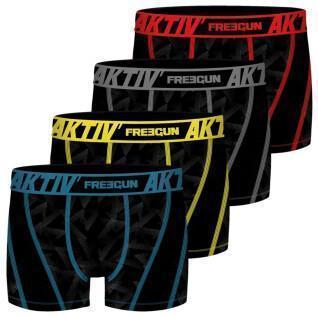 4er-Set Boxershorts mit farbigen Nähten Freegun Aktiv