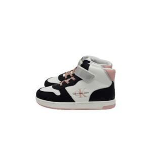 Hohe Sneakers mit Schnürsenkeln/Klettverschluss für Kinder Calvin Klein black/white/pink