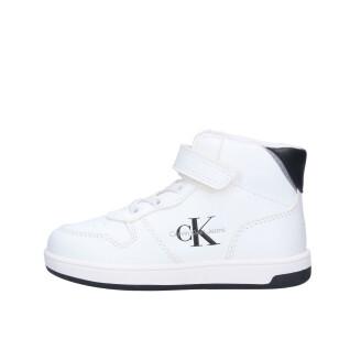 Hohe Sneakers mit Schnürsenkeln/Klettverschluss für Kinder Calvin Klein white/black