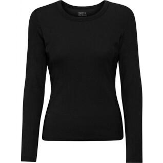 Geripptes T-Shirt mit langen Ärmeln, Frau Colorful Standard Organic deep black