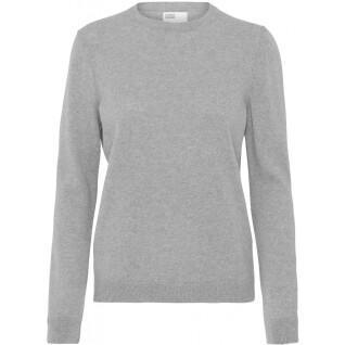 Pullover mit Rundhalsausschnitt aus Wolle, Frau Colorful Standard light merino heather grey