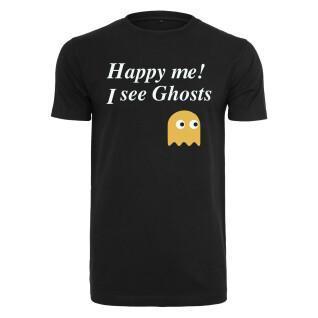Kurzarm-T-Shirt, Damen Urban Classics Happy Me I See Ghosts