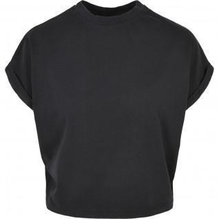 Frauen-T-Shirt Urban Classics Shorts pigment dye découpé-grandes tailles