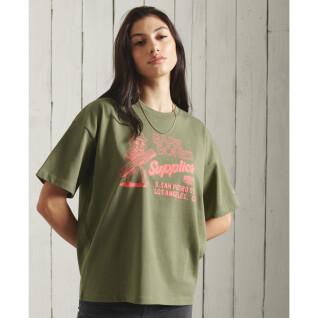 Gemustertes Damen-T-Shirt in Übergröße Superdry Workwear