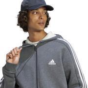 Full Zip Sweatshirt mit Kapuze aus Molton adidas Essentials 3-Stripes