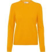 Pullover mit Rundhalsausschnitt aus Wolle, Frau Colorful Standard light merino burned yellow