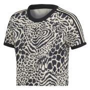 Crop T-Shirt Damen adidas Leopard