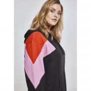 Kapuzen-Sweatshirt Frau urban Classic Oversized 3-tone blo