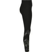 Damen-Leggings mit hoher Taille Urban Classics lace inset (GT)